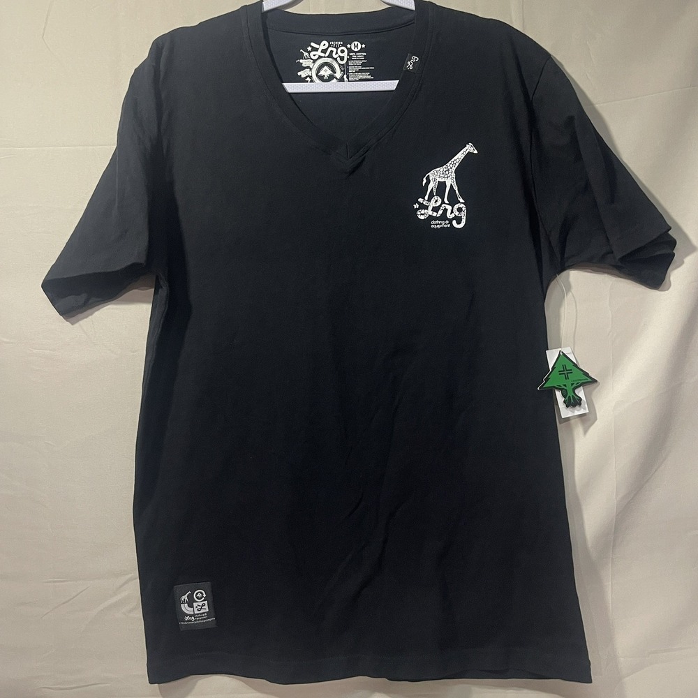 LRG Lifted Research Group Giraffe Logo Black T-Shirt Mens Medium Urban Wear NWT